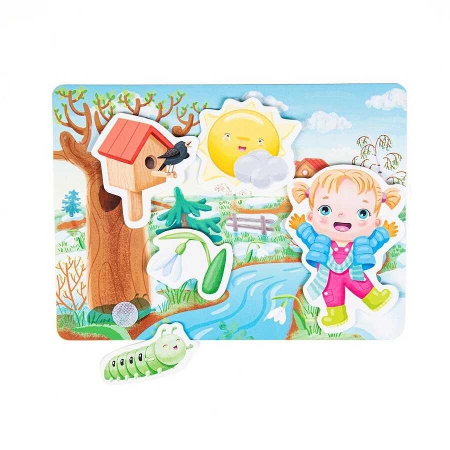 Montessori  Jeu éducatif, cartes en plastique avec velcro - Seasons Montessori® by Far far land 