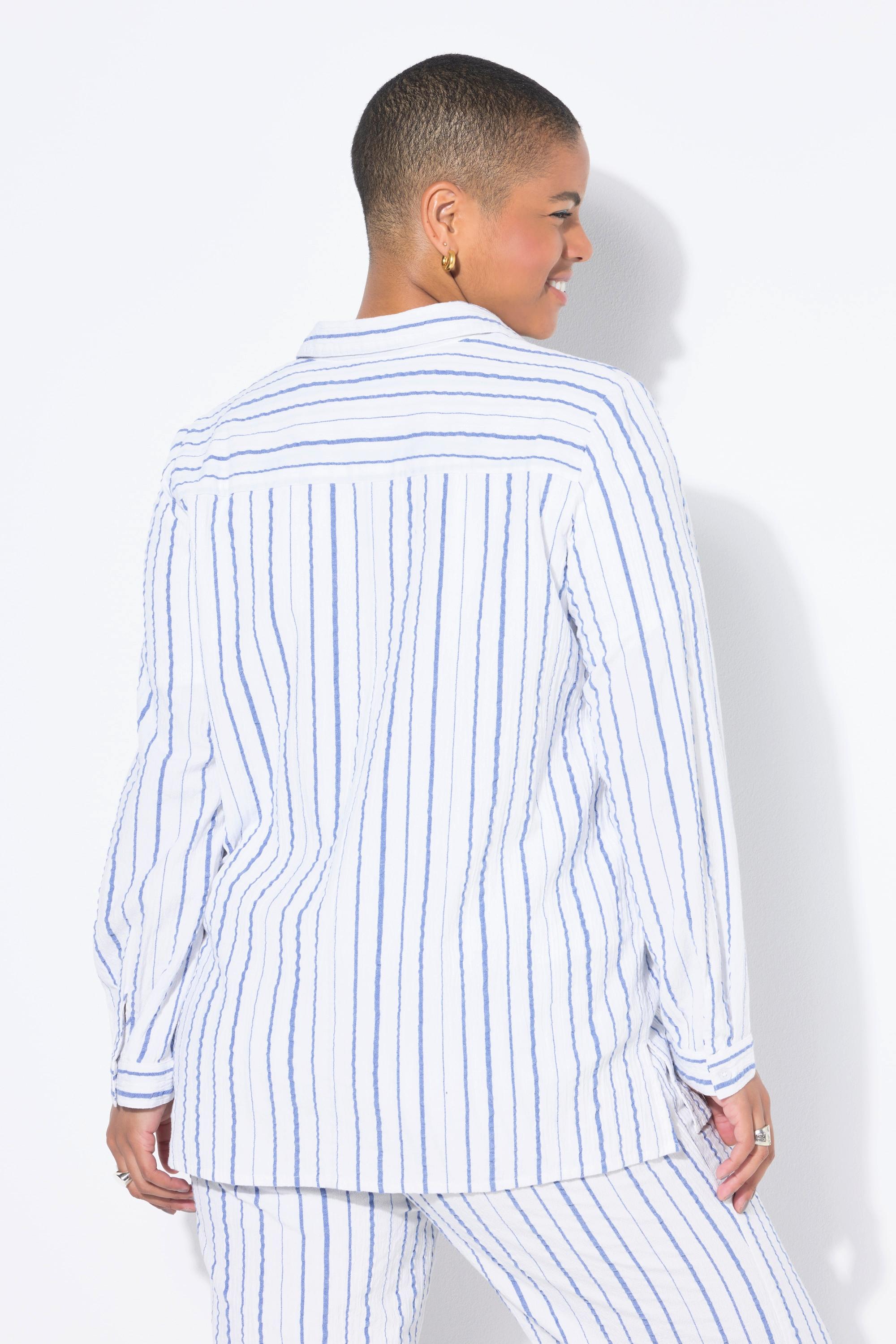 Studio Untold Camicia Boxy Shape Crêpe Righe  