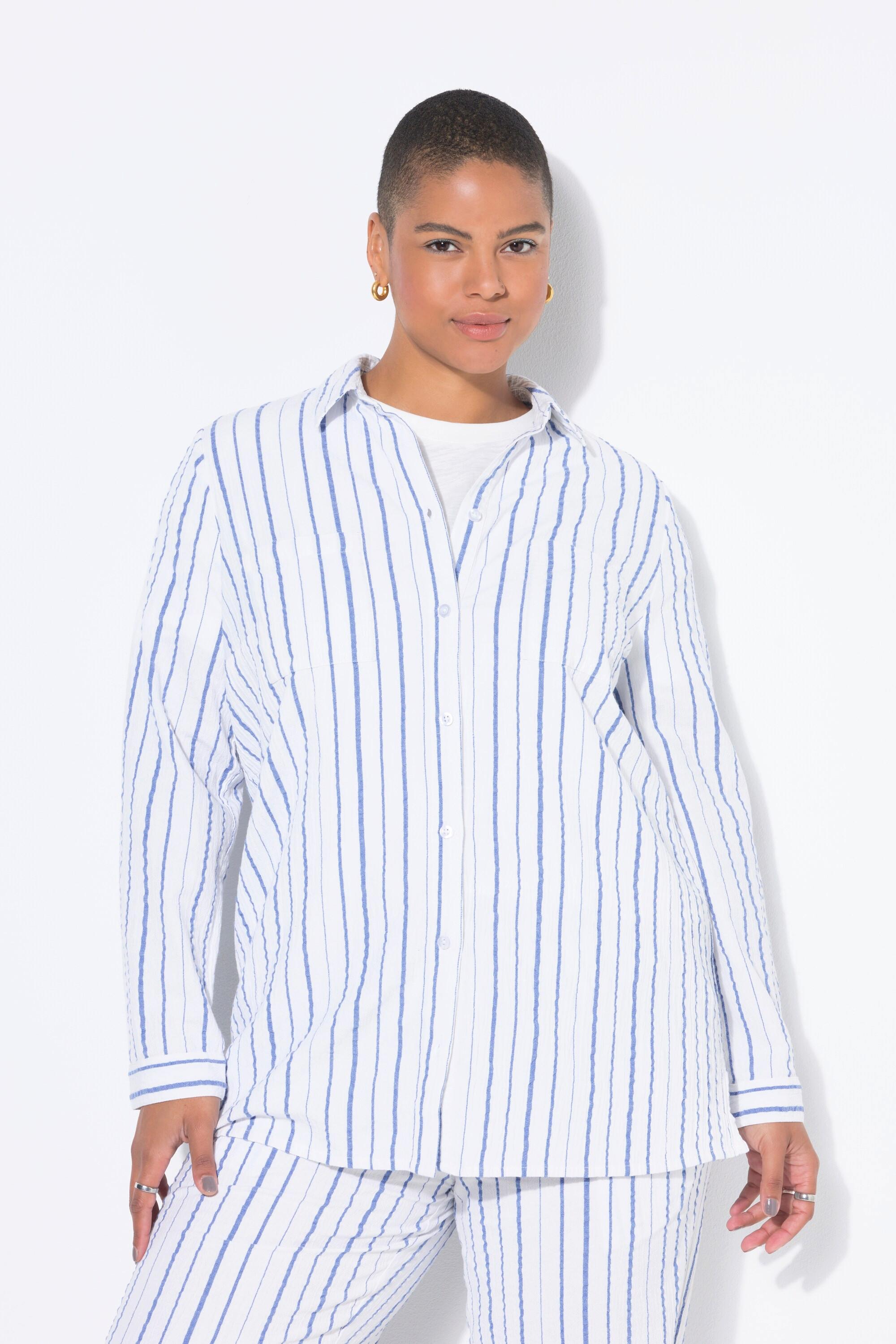 Studio Untold Camicia Boxy Shape Crêpe Righe  