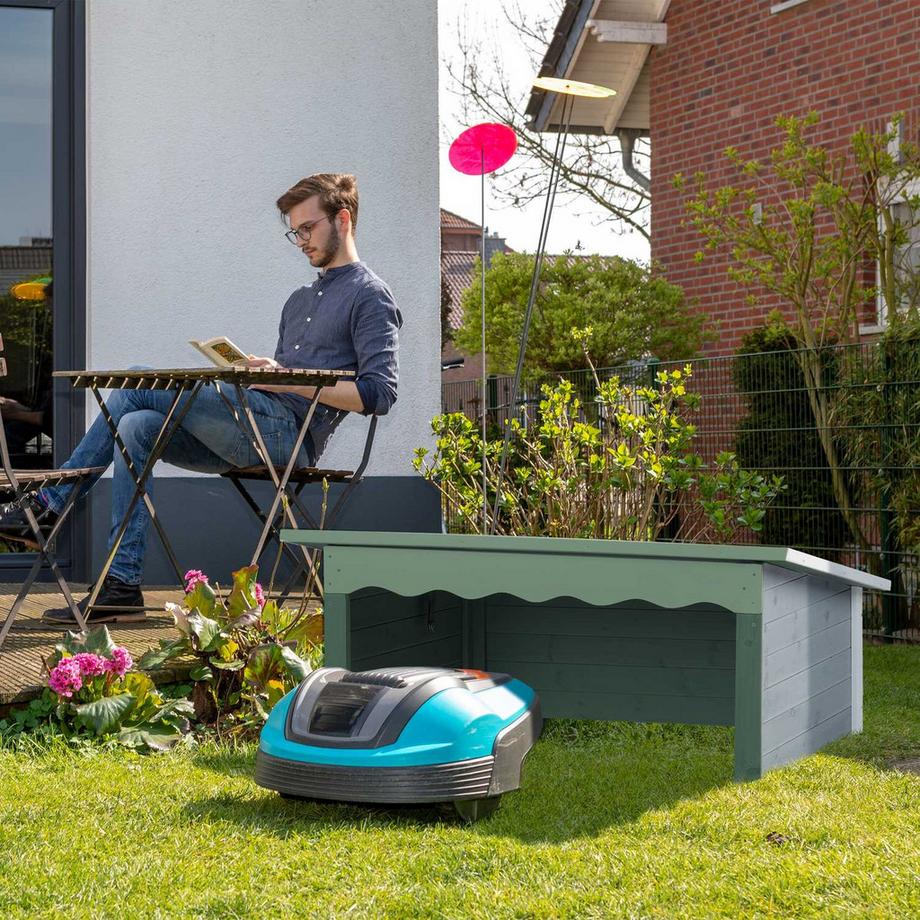 Northix  Garage pour robot tondeuse en bois 