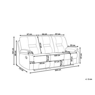 Beliani 3 Sitzer Sofa aus Samtstoff Modern BERGEN  