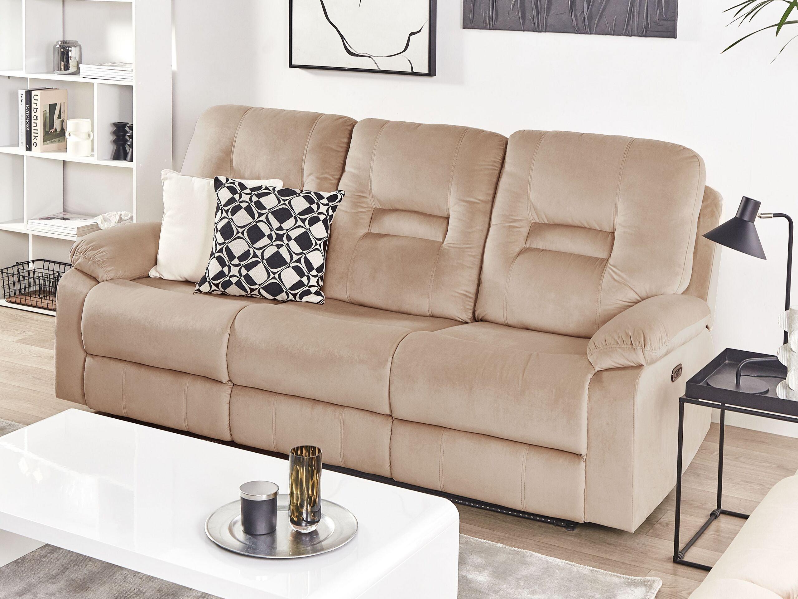 Beliani 3 Sitzer Sofa aus Samtstoff Modern BERGEN  