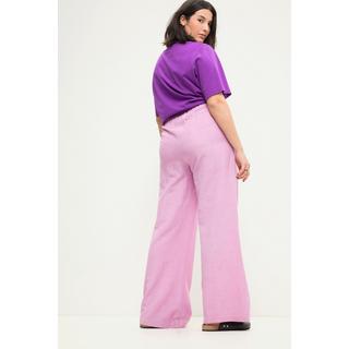 Studio Untold  Pantalon en lin mélangé taille haute à jambes larges et taille élastique 