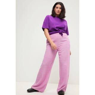 Studio Untold  Pantalon en lin mélangé taille haute à jambes larges et taille élastique 