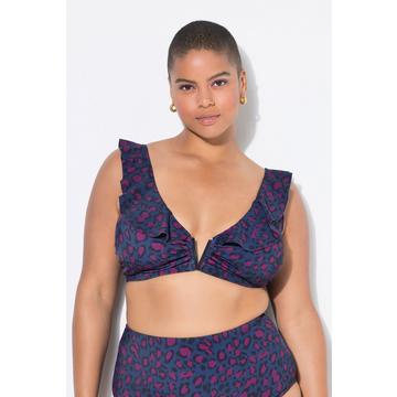 Haut de bikini, coques souples, imprimé léopard coloré