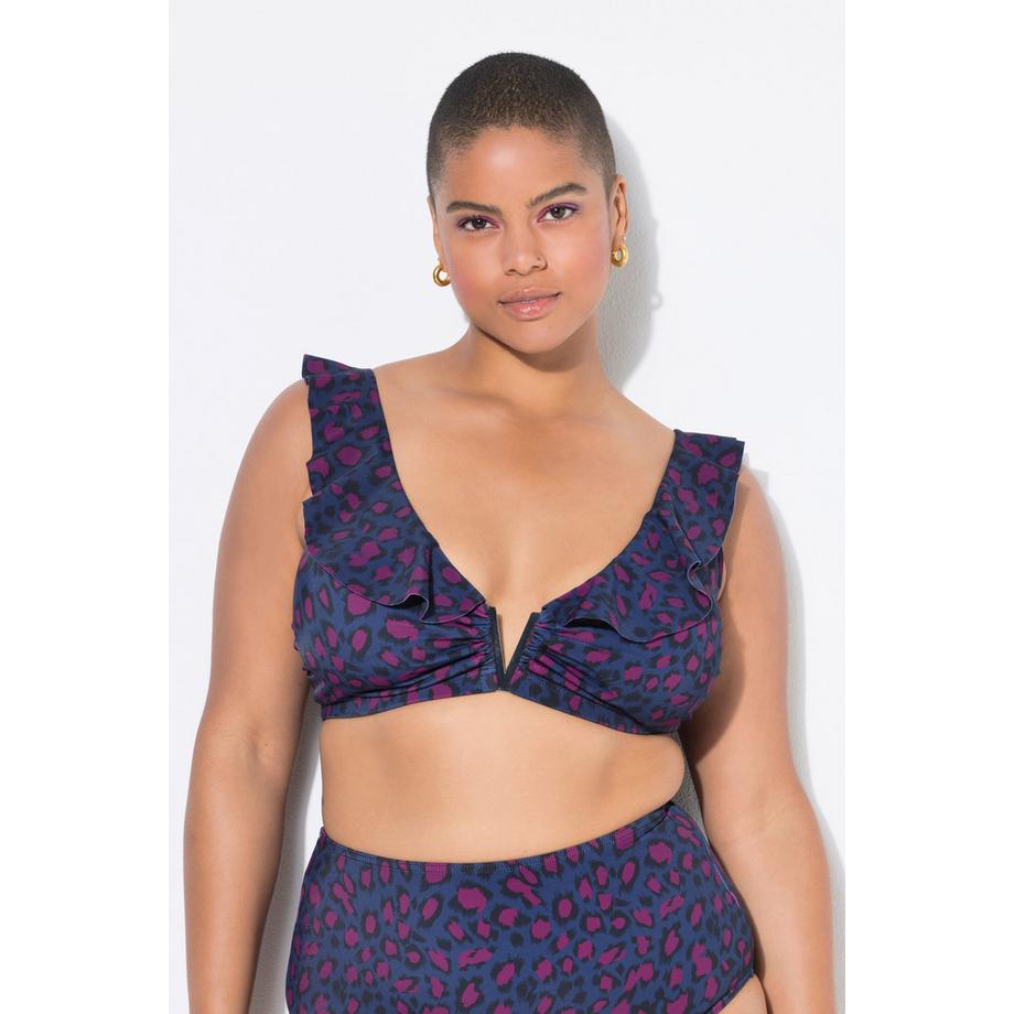 Studio Untold Top bikini Coppe morbide Fantasia leopardata colorata  