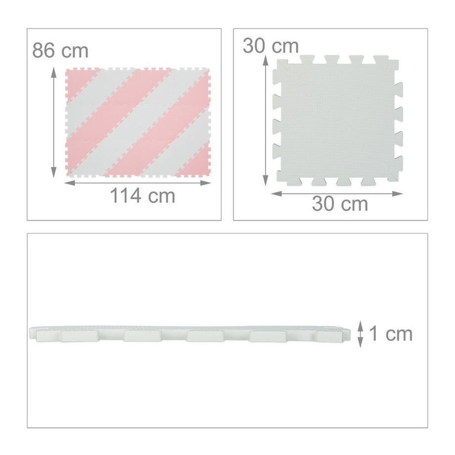 B2X  Tapis puzzle rose-blanc 