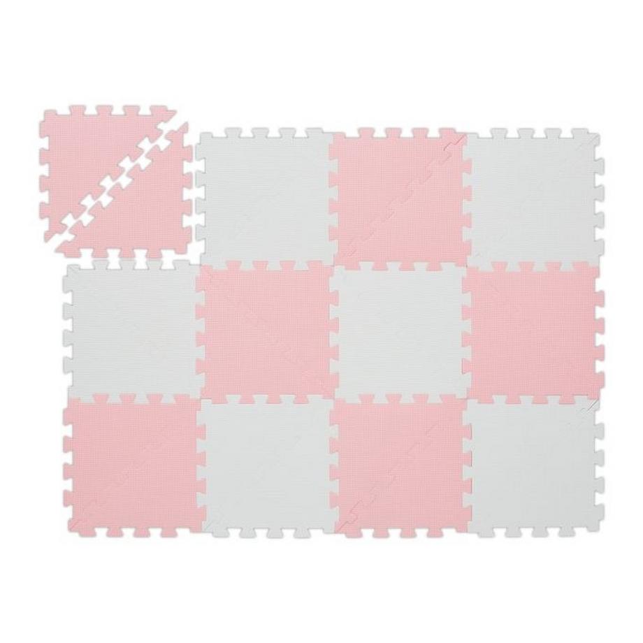 B2X  Tapis puzzle rose-blanc 