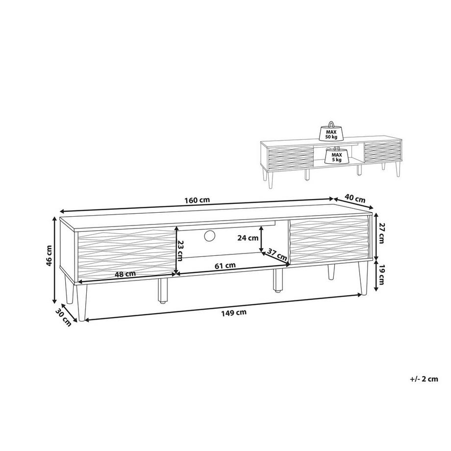 Beliani Mobile TV en Fibra a media densità (MDF) Retrò KAYAN  