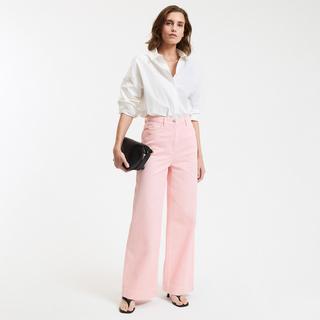 La Redoute Collections Pantaloni Larghi Vita Alta in Twill di Cotone  