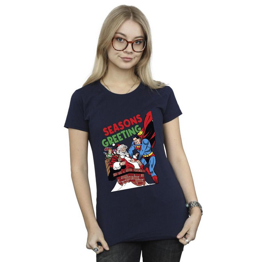 DC COMICS Seasons Greeting Superman Père Noël T-Shirt  