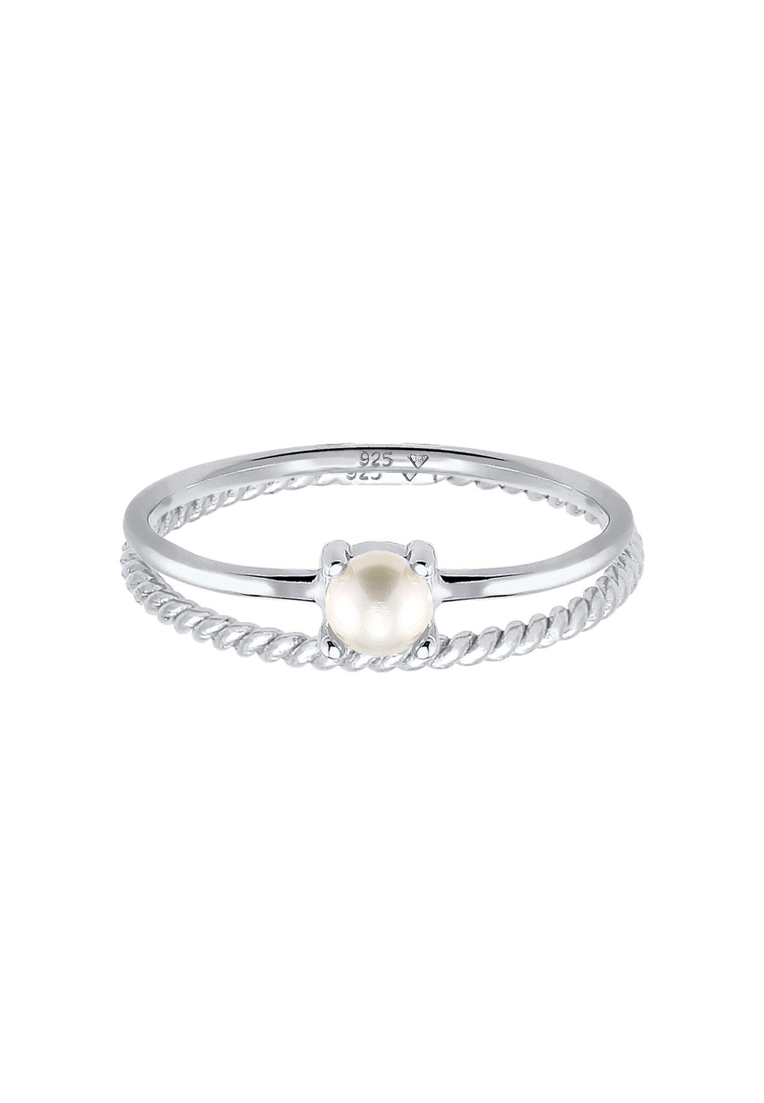 Elli  Bague Ring Set Perle Twisted 925 Silber 