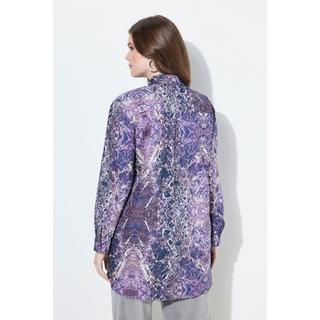 Ulla Popken Blusa lunga Collo a camicia Maniche lunghe più lunga dietro  