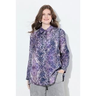 Ulla Popken Blusa lunga Collo a camicia Maniche lunghe più lunga dietro  