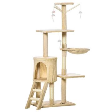 Kratzbaum Treppe 4 Spielzeugen Beige Spiel & Ruhe 50X35X134,2Cm