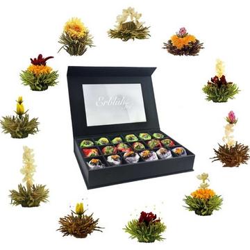 Coffret magnétique avec 18 fleurs de thés