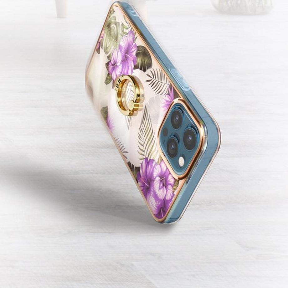 Avizar  Coque Fleurs violet iPhone 12 Pro Max 