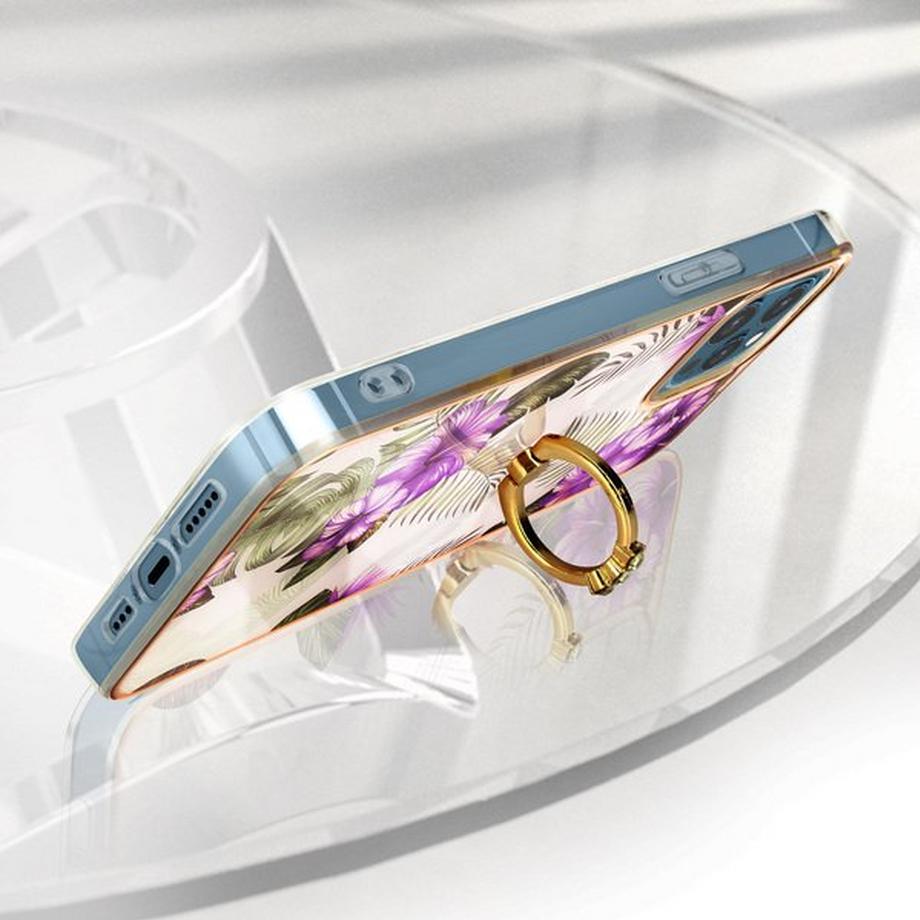 Avizar  Coque Fleurs violet iPhone 12 Pro Max 