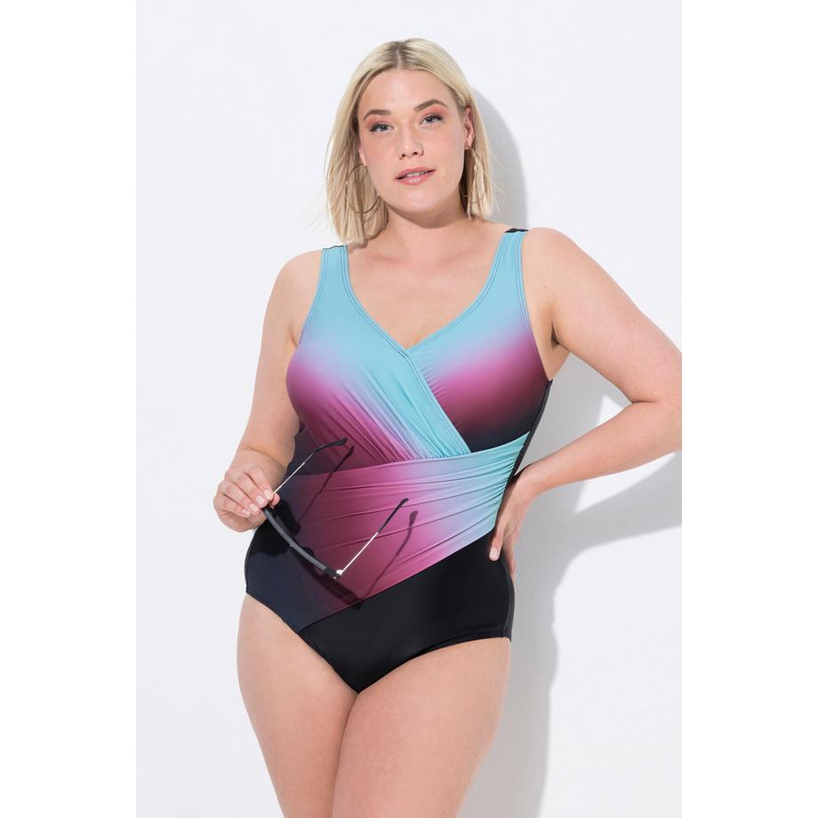 Ulla Popken Maillot de bain dégradé bonnets souples drapé  