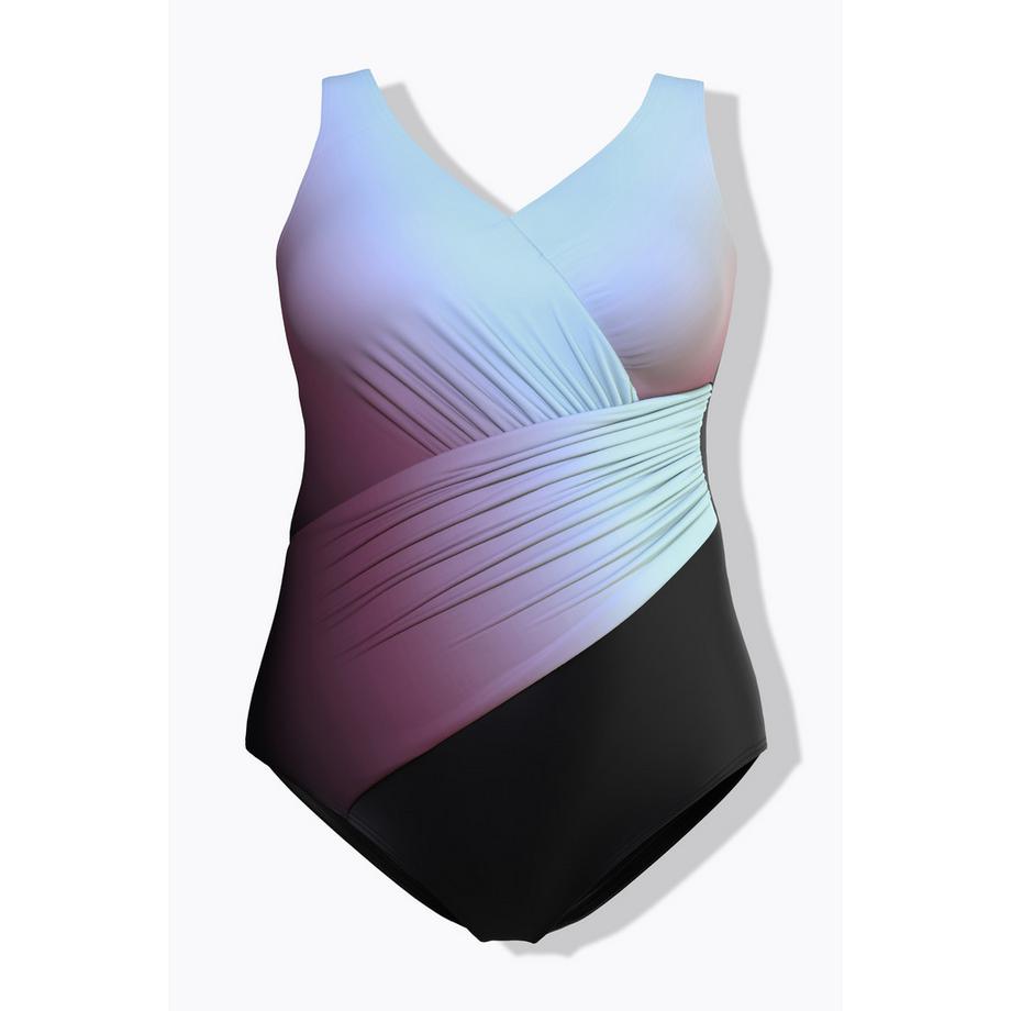 Ulla Popken Maillot de bain dégradé bonnets souples drapé  