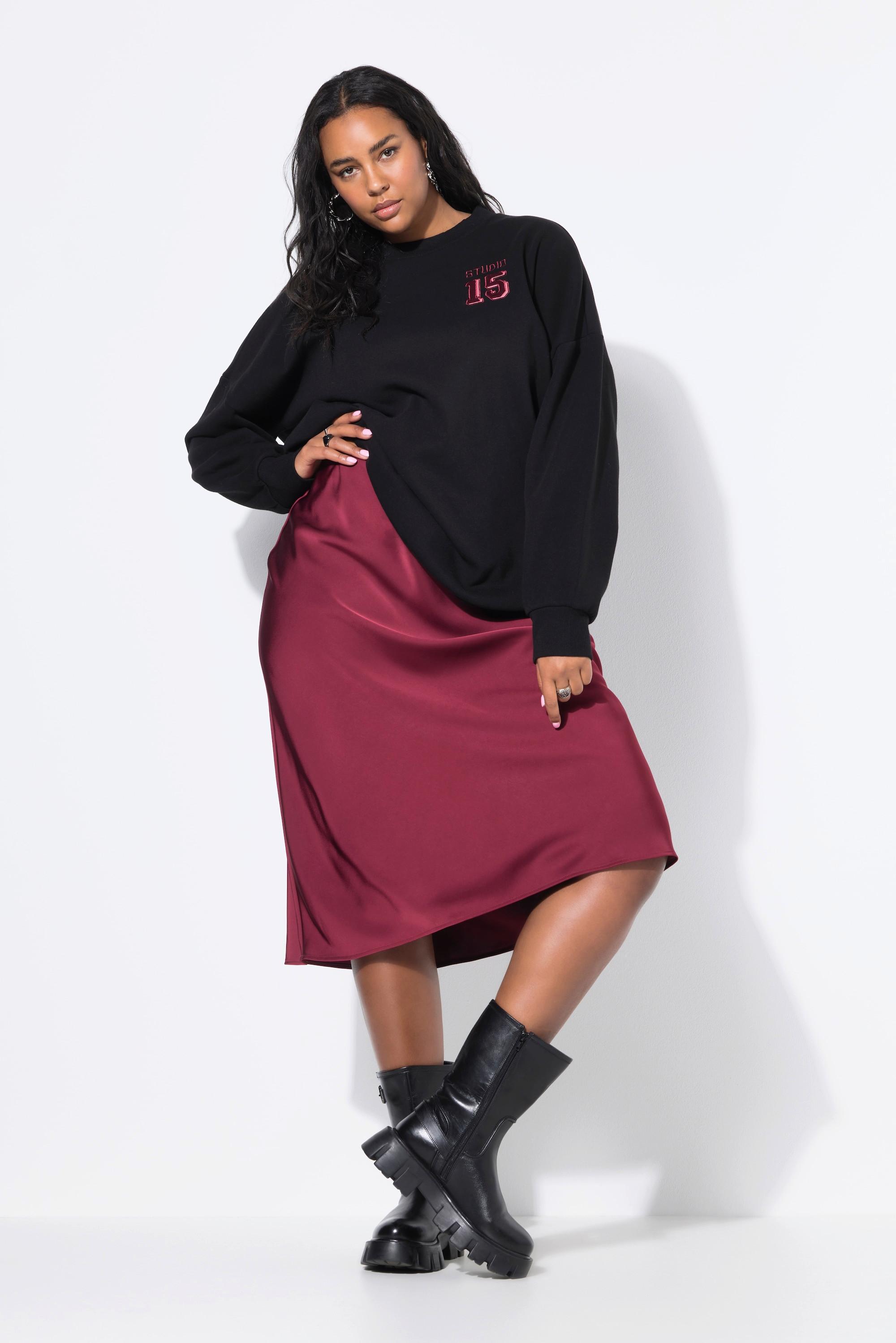 Studio Untold Midi A-Linie Satinrock  