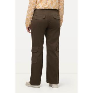 Ulla Popken  Cargohose Mary, weites Bein, Cargotaschen, Biobaumwolle 