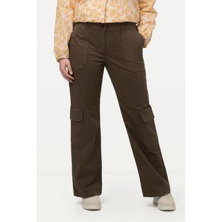 Ulla Popken  Cargohose Mary, weites Bein, Cargotaschen, Biobaumwolle 