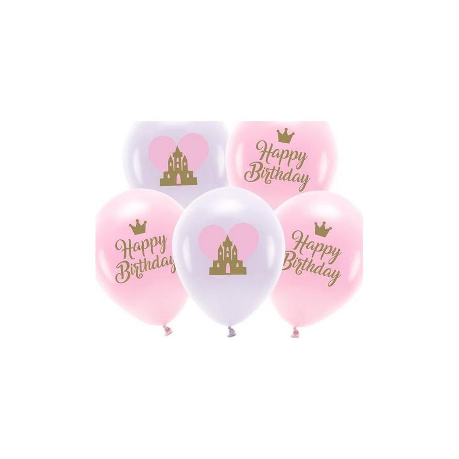 Ballons écologiques Happy Birthday lot de 5