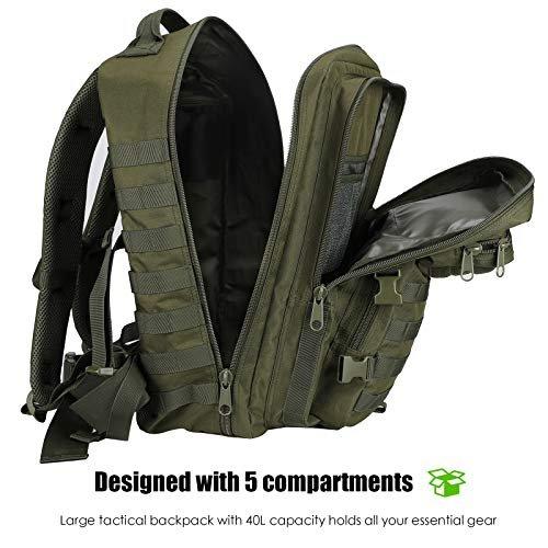 Only-bags.store Sac à dos militaire tactique 40L, grande capacité 3 jours Sac d'assaut militaire Sac à dos Trekking et Camping et autres activités de plein air  