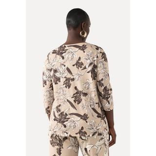 Ulla Popken Maglia Slinky Taglio Svasato Scollo a Barca Maniche 3/4  