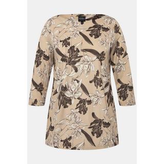 Ulla Popken Maglia Slinky Taglio Svasato Scollo a Barca Maniche 3/4  