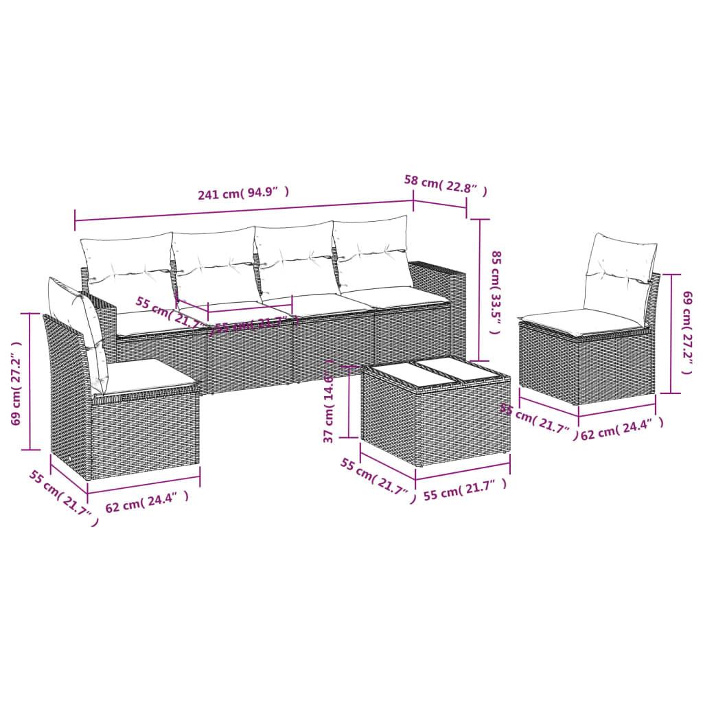 VidaXL Ensemble de canapés de jardin rotin synthétique  