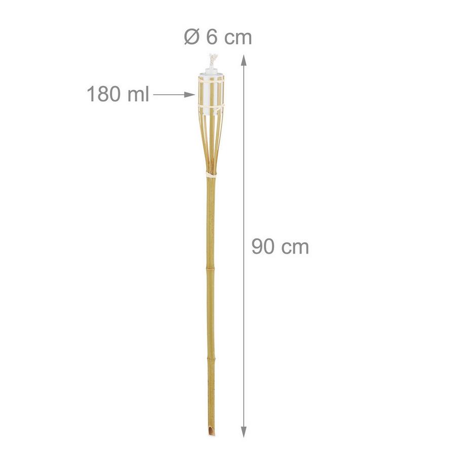 B2X Torches de jardin en bambou, lot de 16  