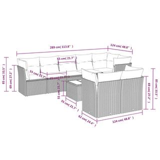 VidaXL Ensemble de canapés de jardin rotin synthétique  