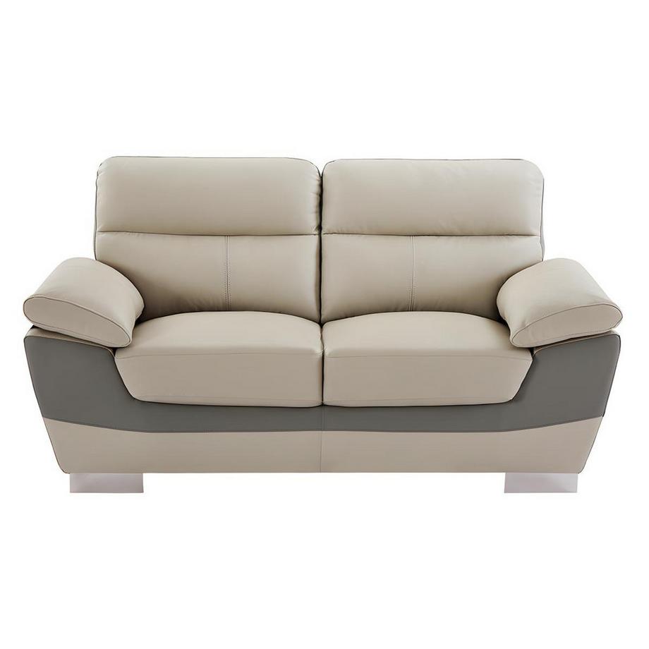 Vente-unique Canapé 3+2 places en cuir FRANCESCA  