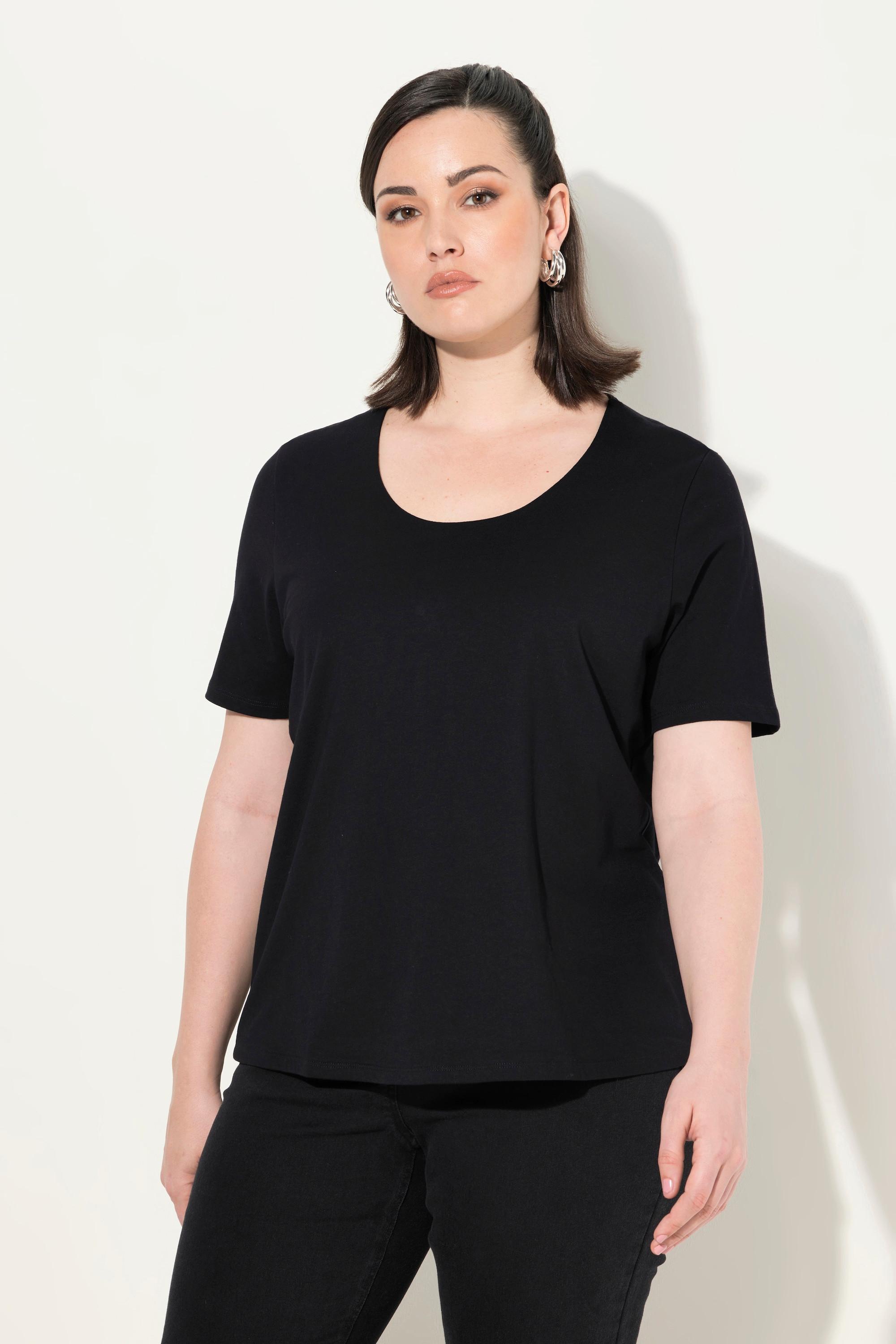 Ulla Popken  T-Shirt, Modalmix, Classic, Rundhals, Halbarm 