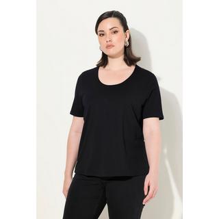 Ulla Popken  T-shirt col rond et manches courtes, modal mélangé - coupe Classic Fit 