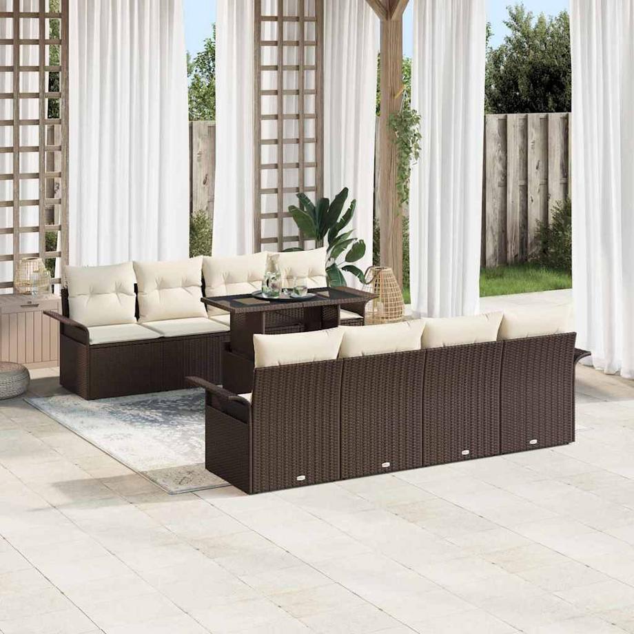 VidaXL Ensemble de canapé de jardin poly rattan  