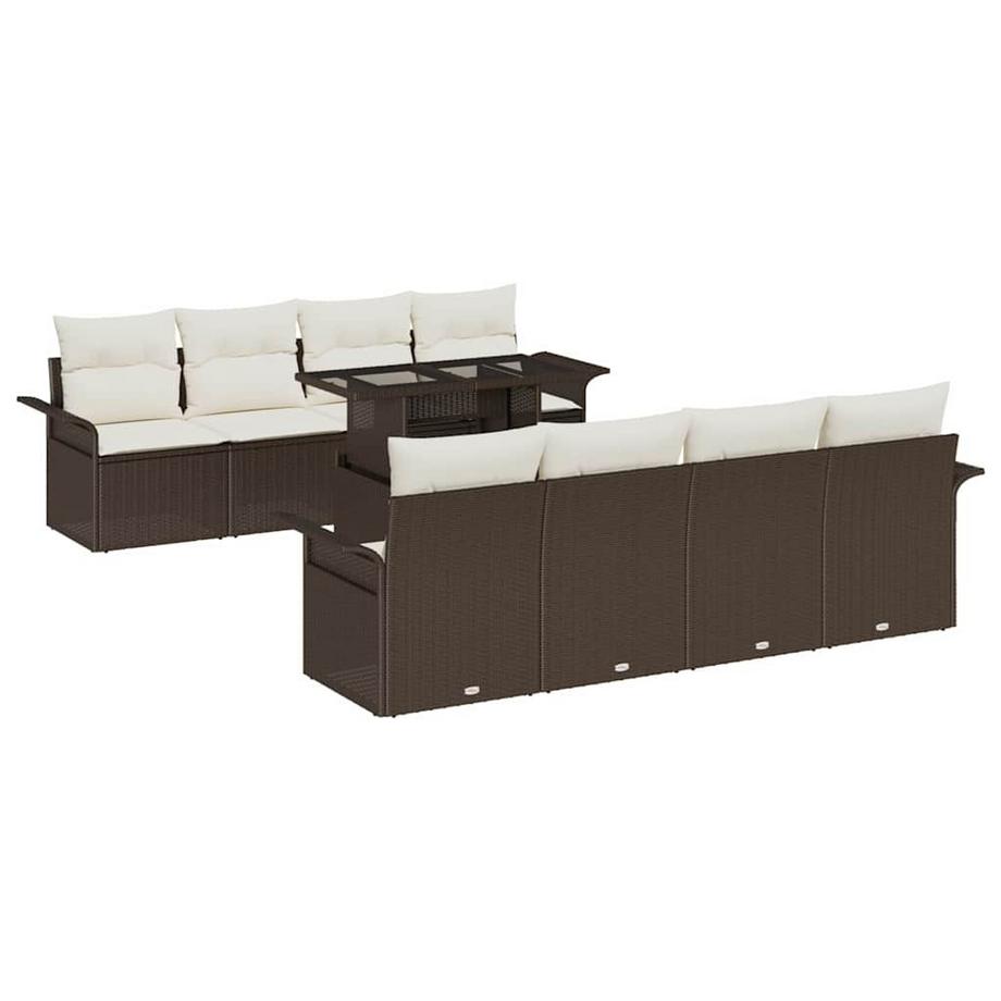 Ensemble de canapé de jardin poly rattan