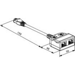 Telegärtner  Cable Sharing Adapter 2x RJ-Buchse an RJ-45 Stecker 0.15 m 