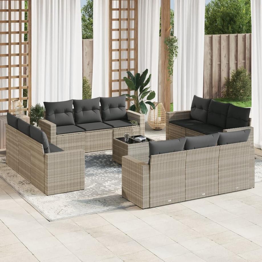 VidaXL Ensemble de canapés de jardin rotin synthétique  