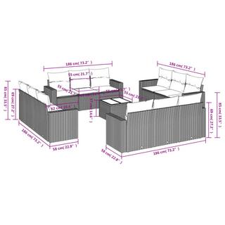 VidaXL Garten sofagarnitur poly-rattan  