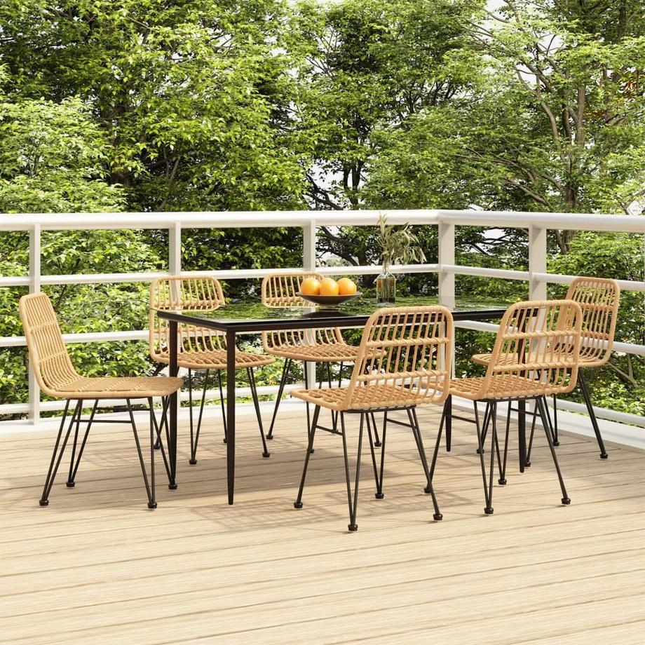 VidaXL Ensemble de salle à manger de jardin rotin synthétique  