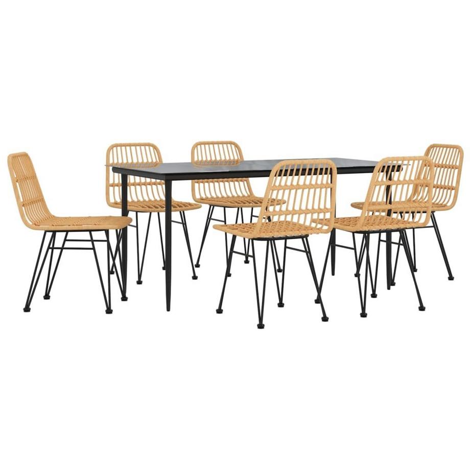 VidaXL Ensemble de salle à manger de jardin rotin synthétique  