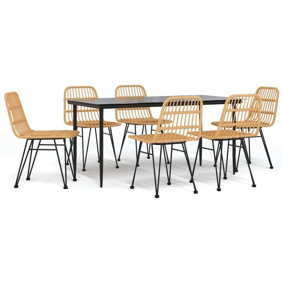 Ensemble de salle à manger de jardin rotin synthétique