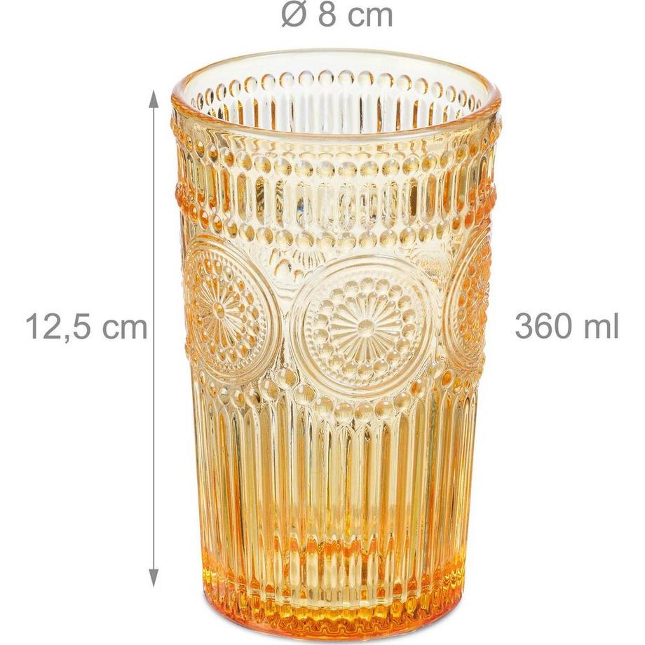 relaxdays Trinkglas Vintage 4er Set  