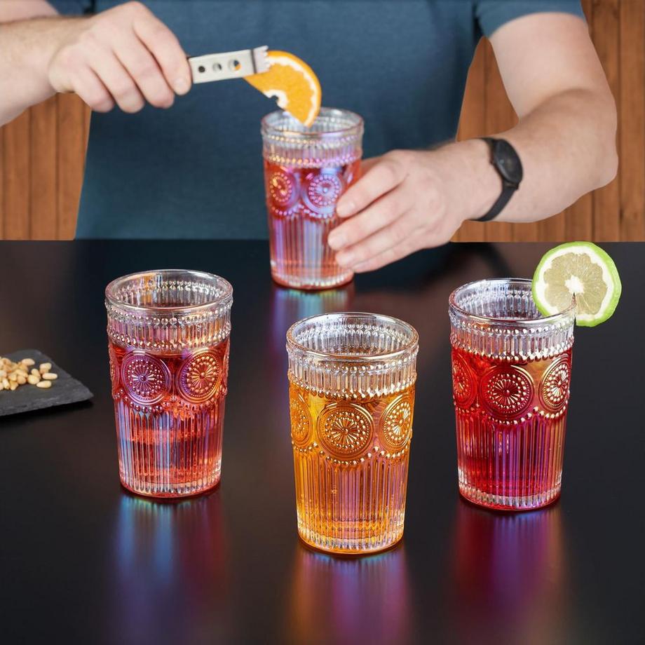 relaxdays Trinkglas Vintage 4er Set  