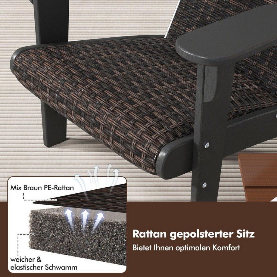 Northix Adirondack-Stuhl mit Getränkehalter  