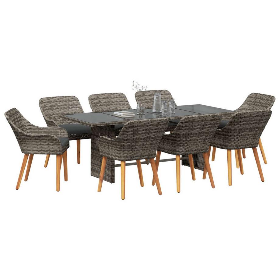 VidaXL Ensemble de salle à manger pour jardin poly rattan  