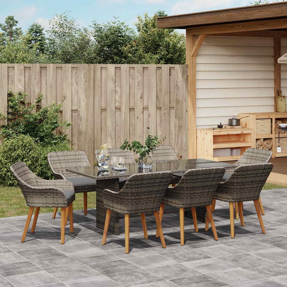 VidaXL Ensemble de salle à manger pour jardin poly rattan  